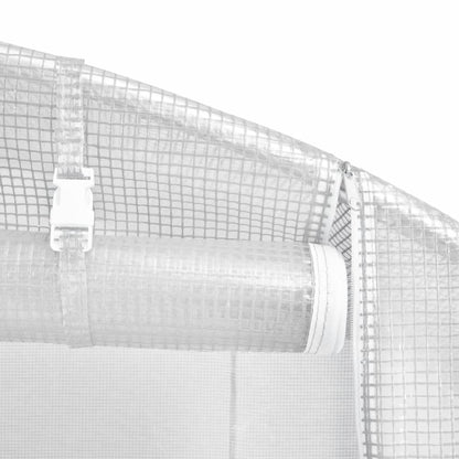 vidaXL Greenhouse with Steel Frame White 48m² 24x2x2 m