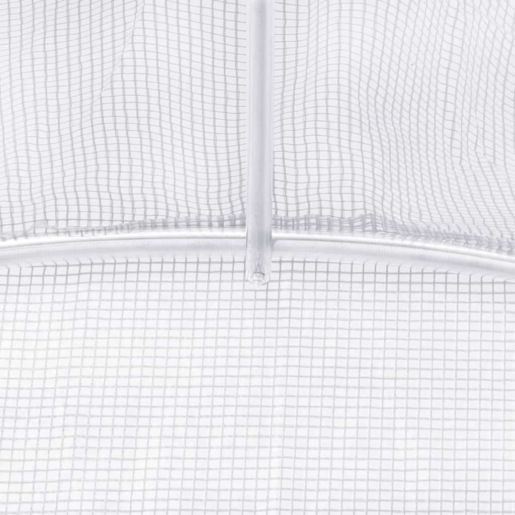 vidaXL Greenhouse with Steel Frame White 48m² 24x2x2 m