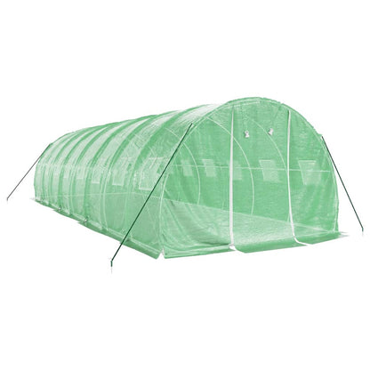 vidaXL Greenhouse with Steel Frame Green 24 m² 8x3x2 m
