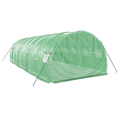 vidaXL Greenhouse with Steel Frame Green 24 m² 8x3x2 m
