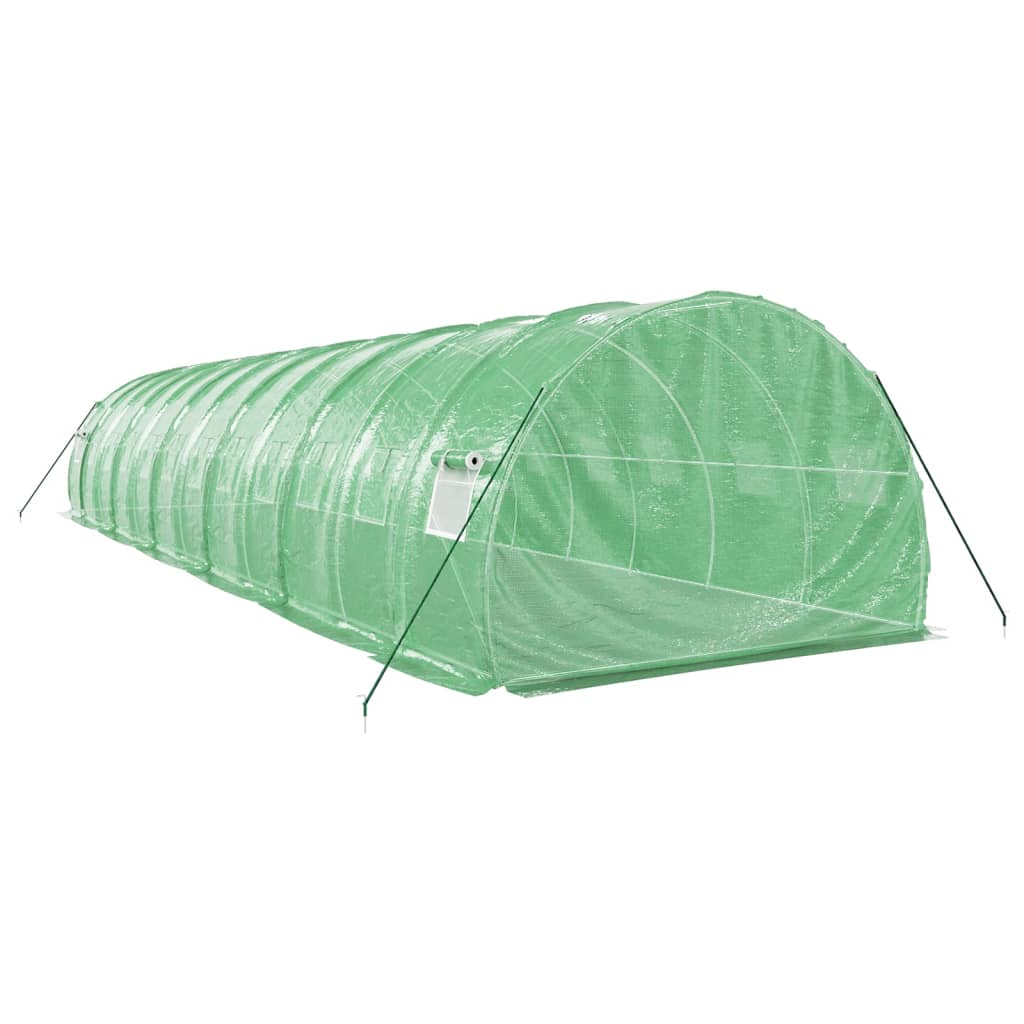 vidaXL Greenhouse with Steel Frame Green 36 m² 12x3x2 m