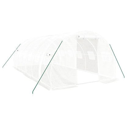 vidaXL Greenhouse with Steel Frame White 18 m² 6x3x2 m
