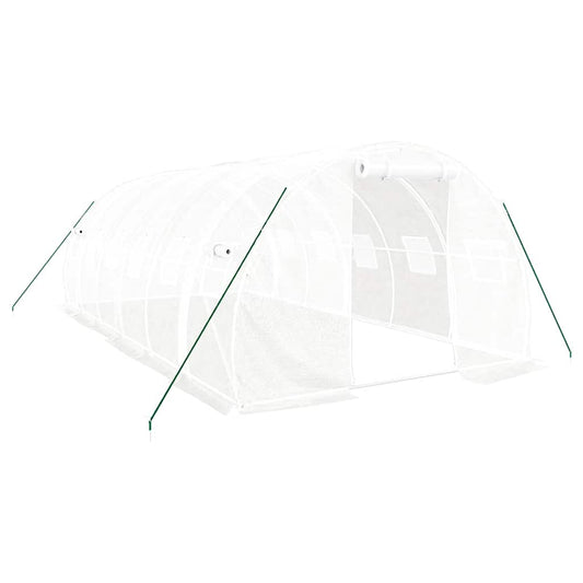 vidaXL Greenhouse with Steel Frame White 18 m² 6x3x2 m