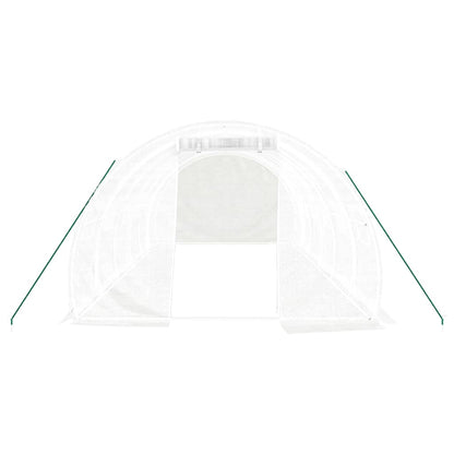 vidaXL Greenhouse with Steel Frame White 18 m² 6x3x2 m