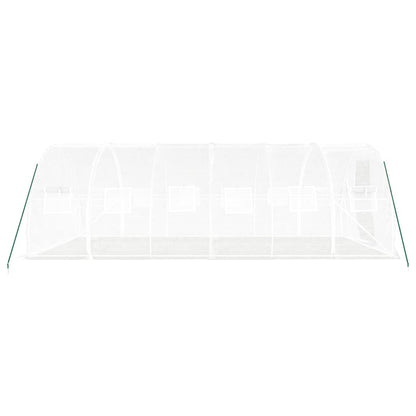 vidaXL Greenhouse with Steel Frame White 18 m² 6x3x2 m
