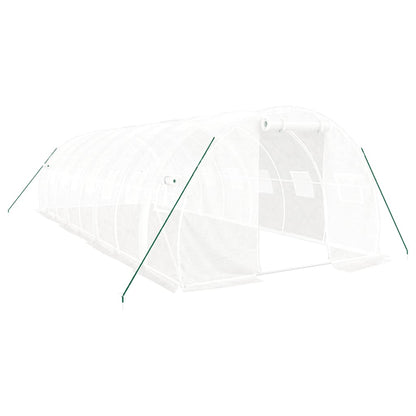 vidaXL Greenhouse with Steel Frame White 24 m² 8x3x2 m