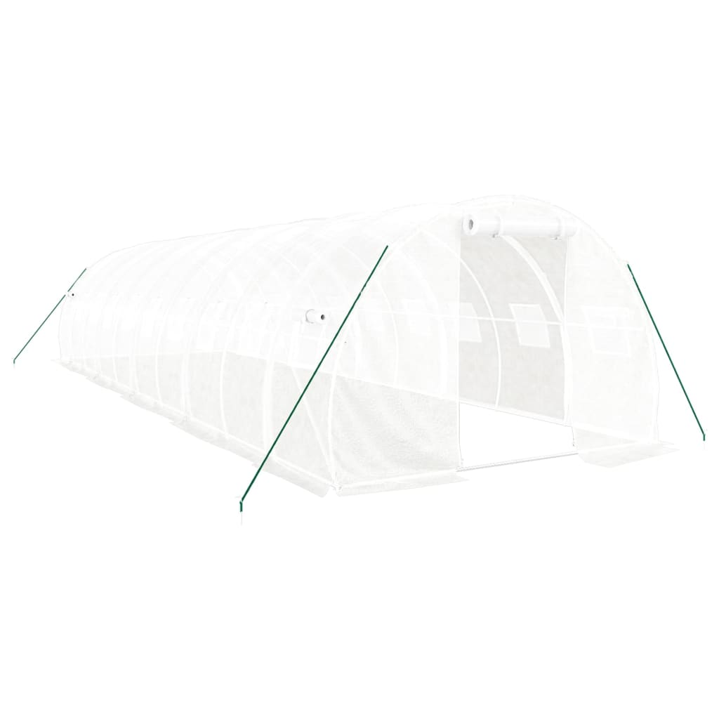 vidaXL Greenhouse with Steel Frame White 30 m² 10x3x2 m
