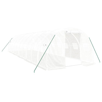 vidaXL Greenhouse with Steel Frame White 30 m² 10x3x2 m