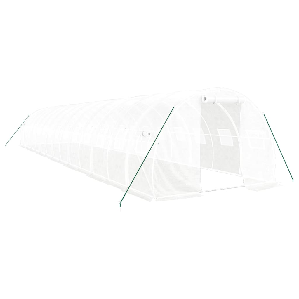 vidaXL Greenhouse with Steel Frame White 42 m² 14x3x2 m
