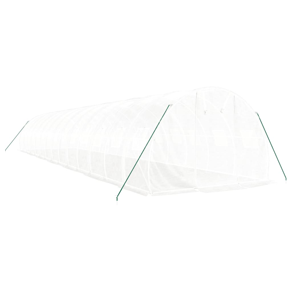 vidaXL Greenhouse with Steel Frame White 42 m² 14x3x2 m