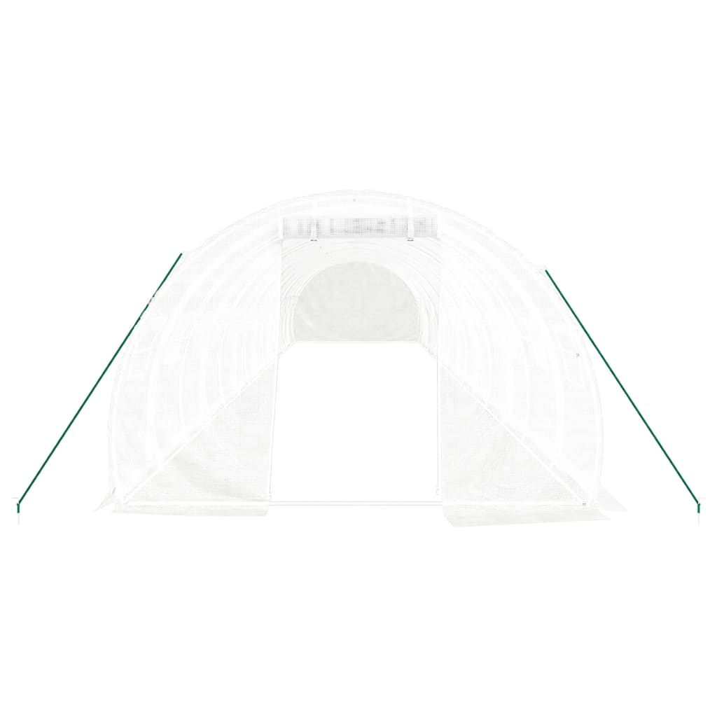 vidaXL Greenhouse with Steel Frame White 42 m² 14x3x2 m