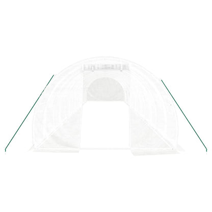 vidaXL Greenhouse with Steel Frame White 42 m² 14x3x2 m