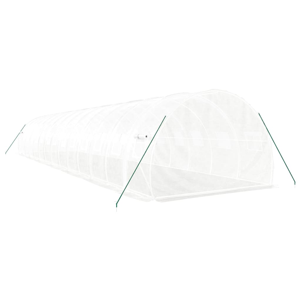 vidaXL Greenhouse with Steel Frame White 42 m² 14x3x2 m