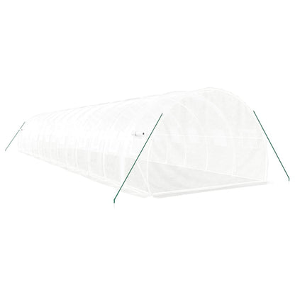 vidaXL Greenhouse with Steel Frame White 42 m² 14x3x2 m