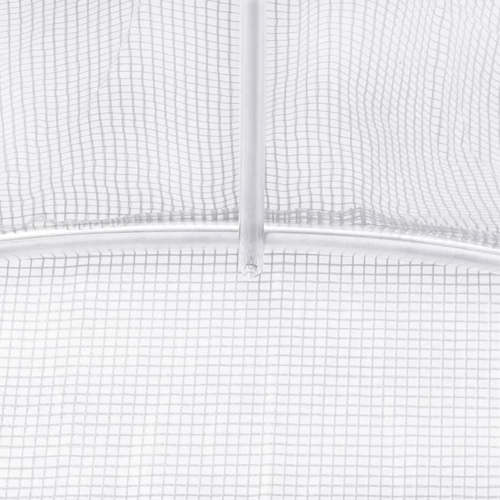 vidaXL Greenhouse with Steel Frame White 42 m² 14x3x2 m