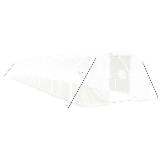 vidaXL Greenhouse with Steel Frame White 48 m² 16x3x2 m