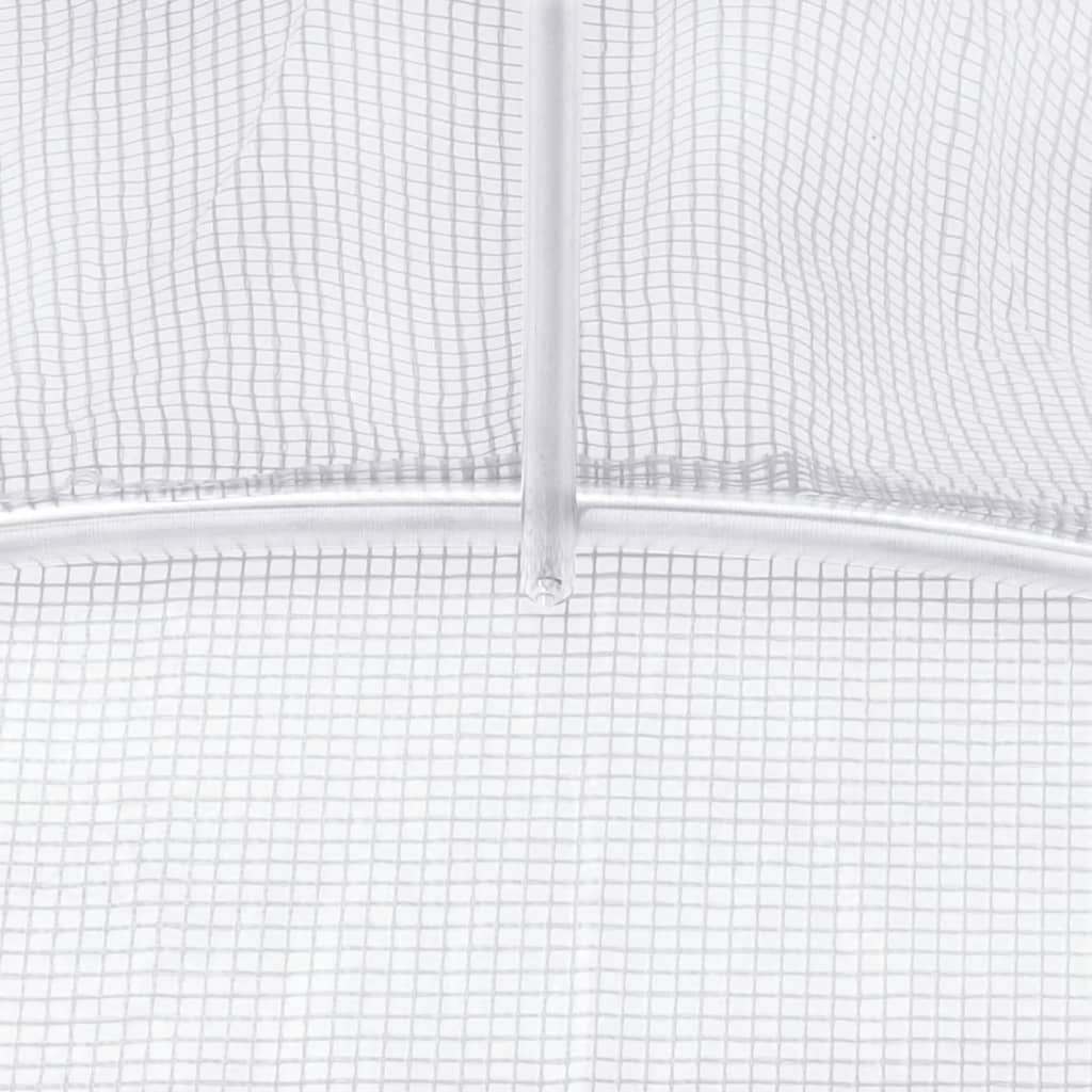 vidaXL Greenhouse with Steel Frame White 16 m² 4x4x2 m