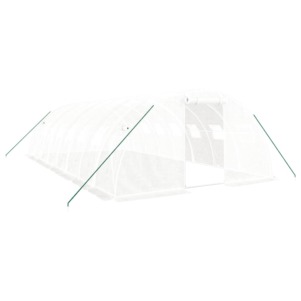 vidaXL Greenhouse with Steel Frame White 32 m² 8x4x2 m