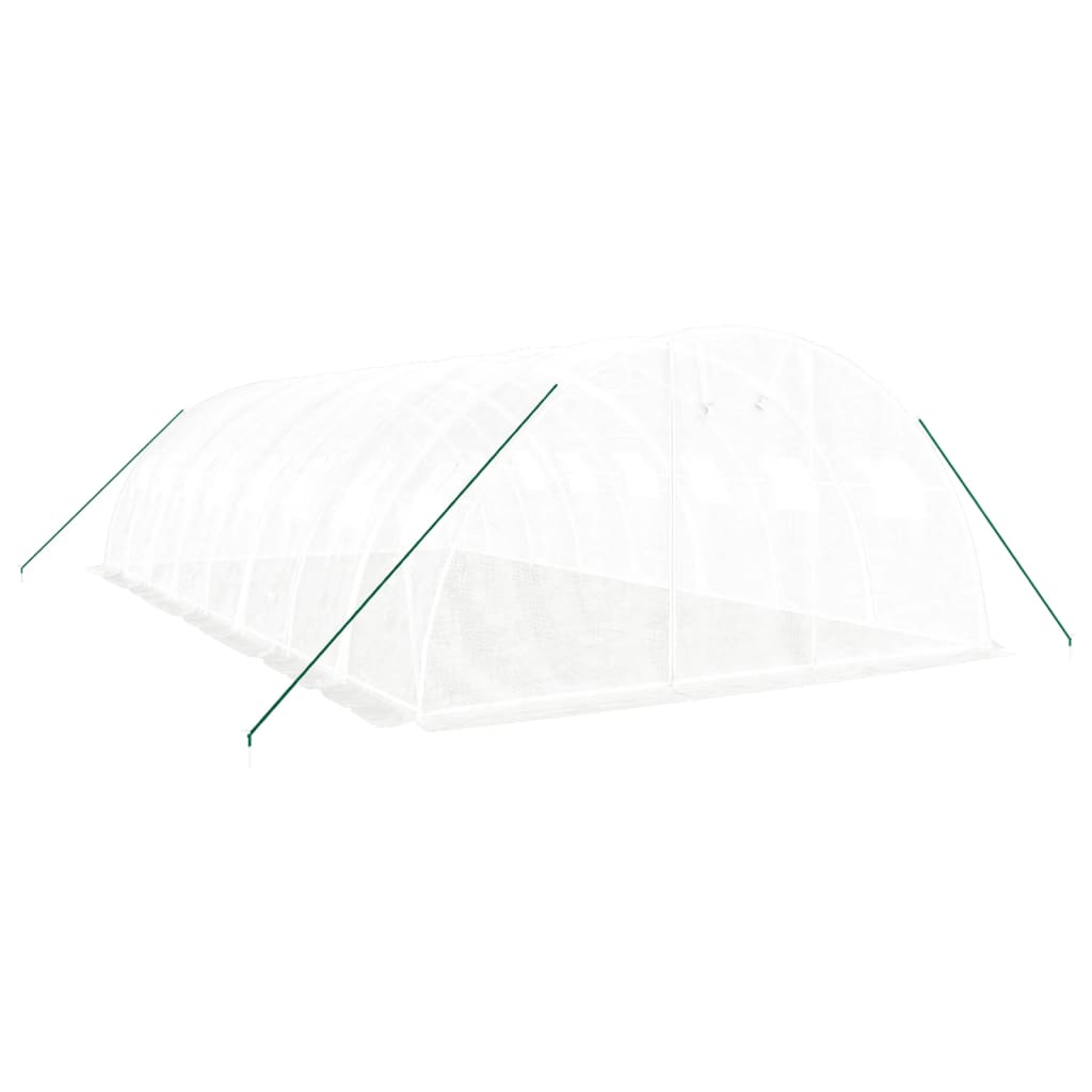 vidaXL Greenhouse with Steel Frame White 32 m² 8x4x2 m