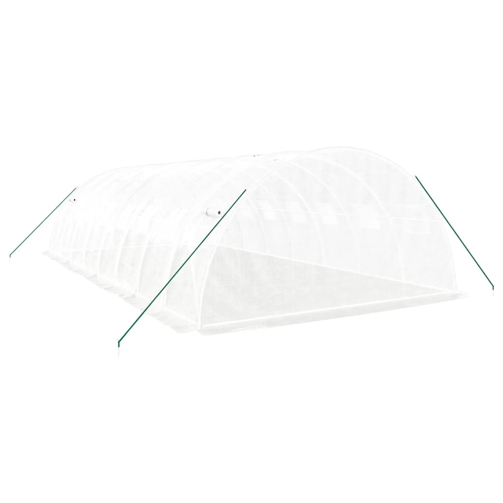 vidaXL Greenhouse with Steel Frame White 32 m² 8x4x2 m