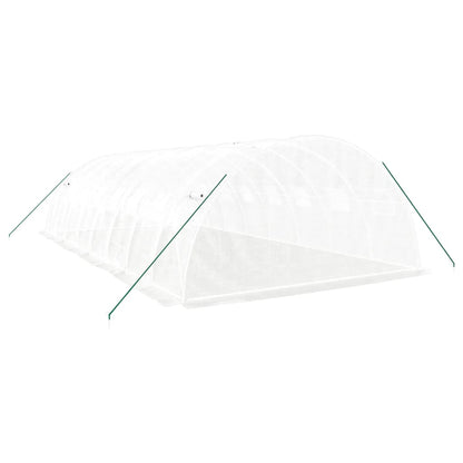 vidaXL Greenhouse with Steel Frame White 32 m² 8x4x2 m