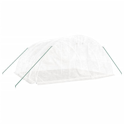 vidaXL Greenhouse with Steel Frame White 20 m² 5x4x2.3 m