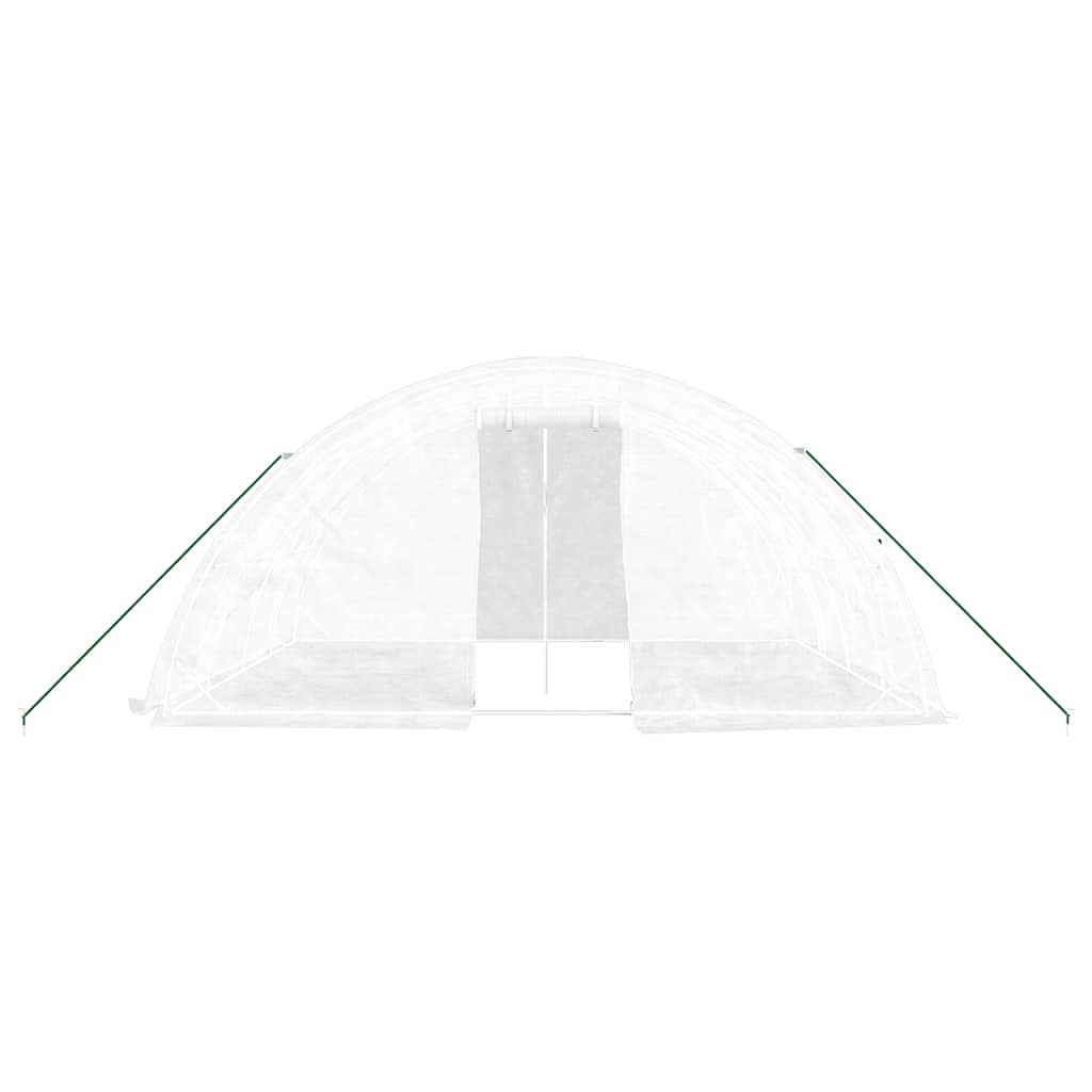 vidaXL Greenhouse with Steel Frame White 20 m² 5x4x2.3 m