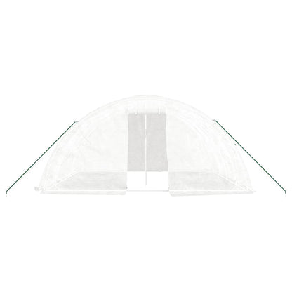 vidaXL Greenhouse with Steel Frame White 20 m² 5x4x2.3 m