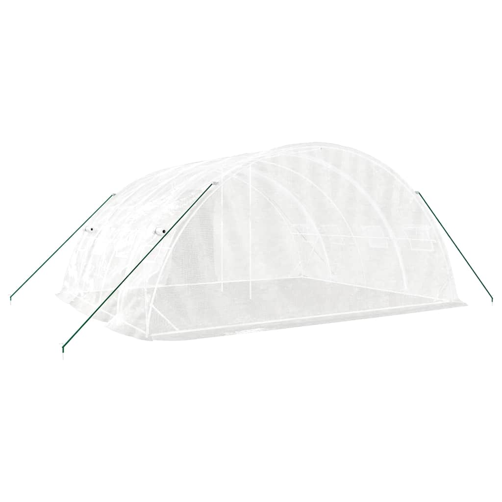 vidaXL Greenhouse with Steel Frame White 20 m² 5x4x2.3 m