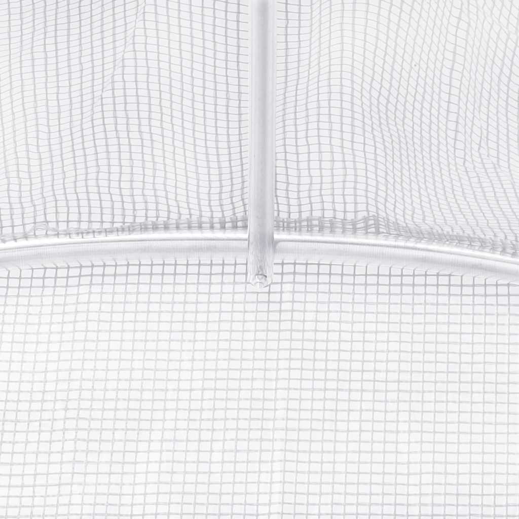 vidaXL Greenhouse with Steel Frame White 20 m² 5x4x2.3 m