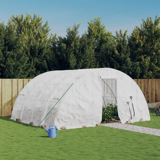 vidaXL Greenhouse with Steel Frame White 20 m² 5x4x2,3 m