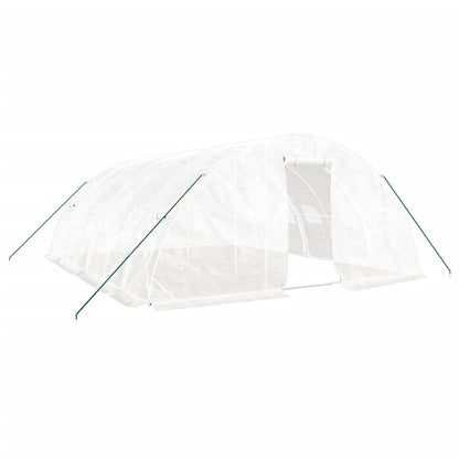 vidaXL Greenhouse with Steel Frame White 30 m² 6x5x2.3 m