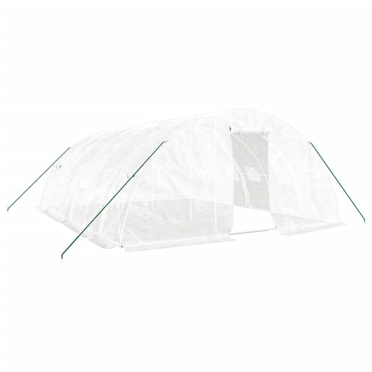 vidaXL Greenhouse with Steel Frame White 30 m² 6x5x2,3 m