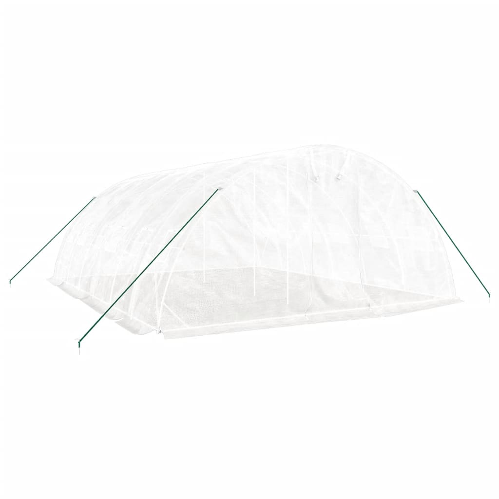 vidaXL Greenhouse with Steel Frame White 30 m² 6x5x2.3 m