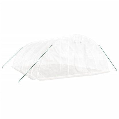 vidaXL Greenhouse with Steel Frame White 30 m² 6x5x2.3 m