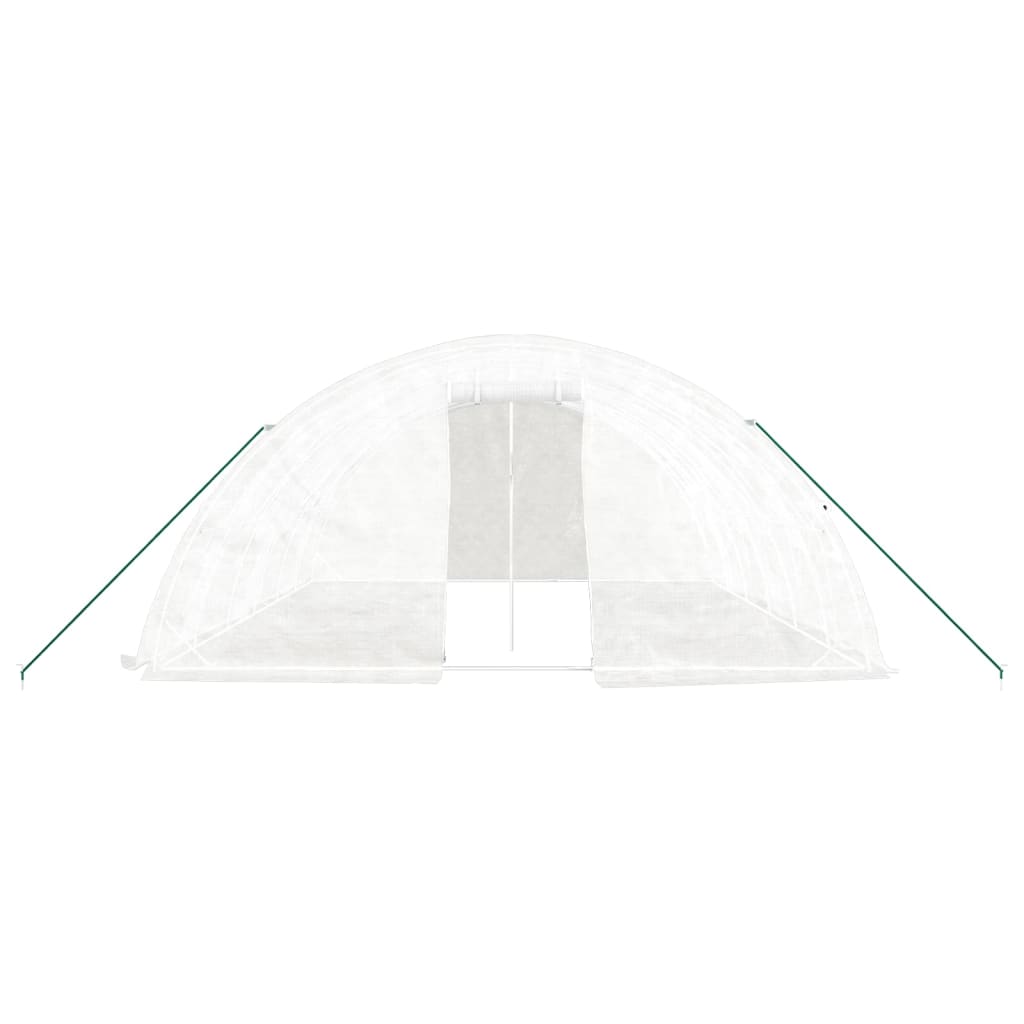 vidaXL Greenhouse with Steel Frame White 30 m² 6x5x2.3 m