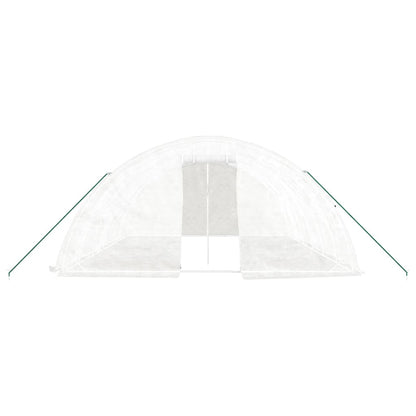 vidaXL Greenhouse with Steel Frame White 30 m² 6x5x2.3 m