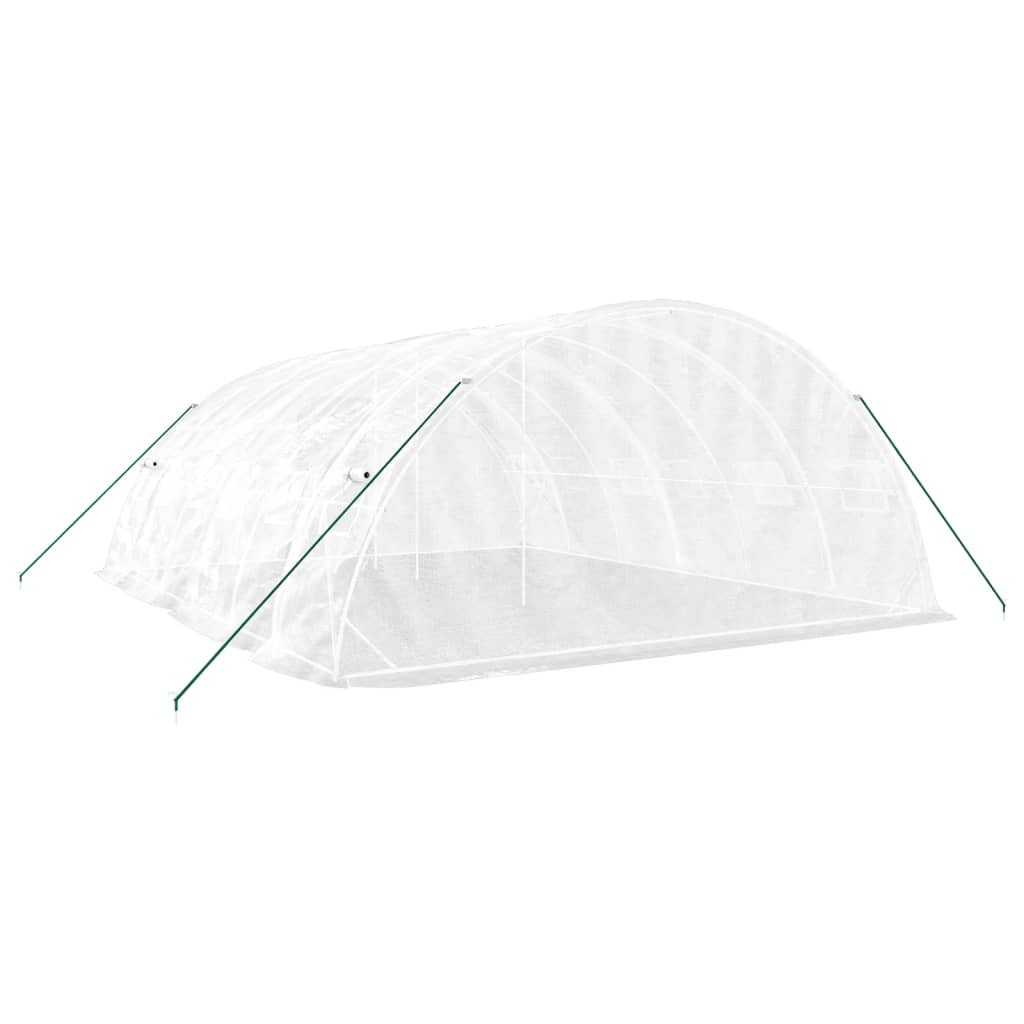 vidaXL Greenhouse with Steel Frame White 30 m² 6x5x2.3 m