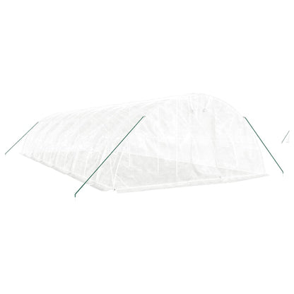 vidaXL Greenhouse with Steel Frame White 60 m² 12x5x2.3 m