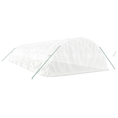 vidaXL Greenhouse with Steel Frame White 60 m² 12x5x2.3 m