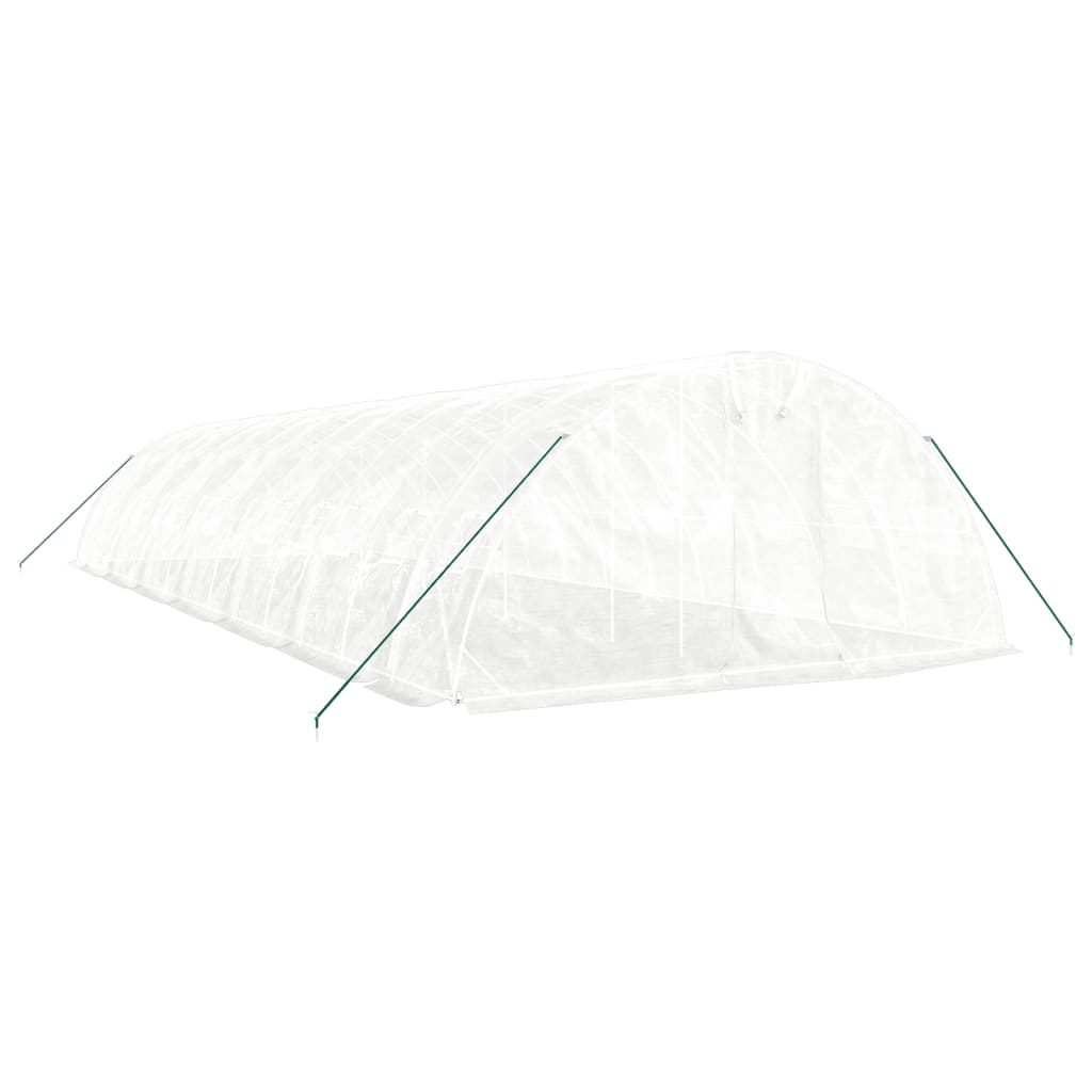 vidaXL Greenhouse with Steel Frame White 70 m² 14x5x2.3 m
