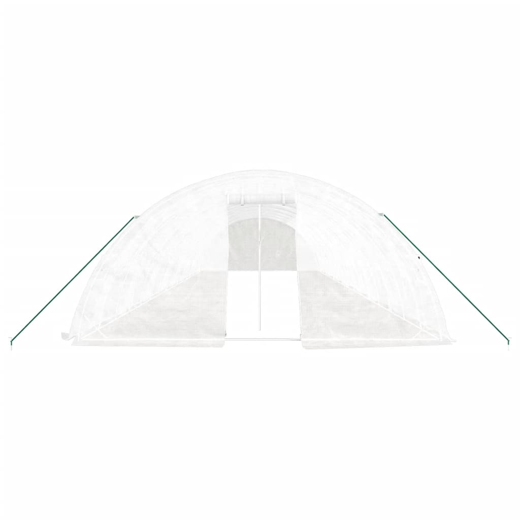 vidaXL Greenhouse with Steel Frame White 80 m² 16x5x2.3 m
