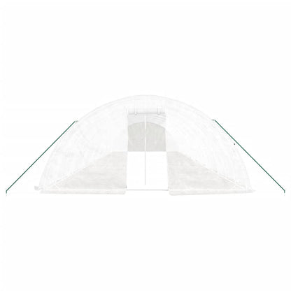 vidaXL Greenhouse with Steel Frame White 80 m² 16x5x2.3 m