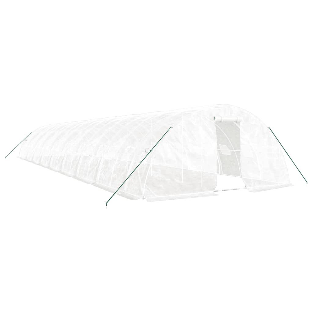 vidaXL Greenhouse with Steel Frame White 90 m² 18x5x2.3 m