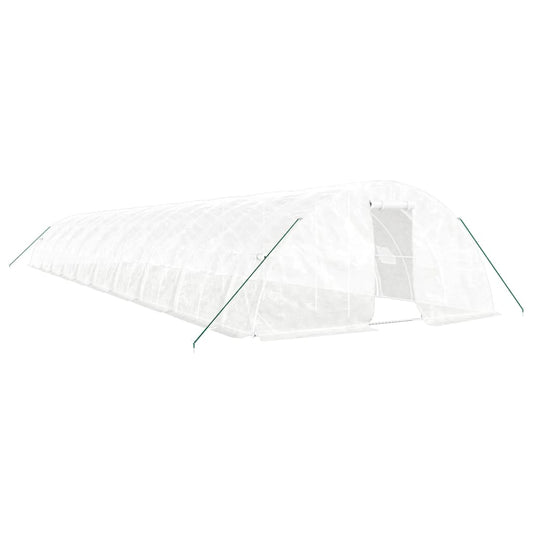 vidaXL Greenhouse with Steel Frame White 100 m² 20x5x2,3 m