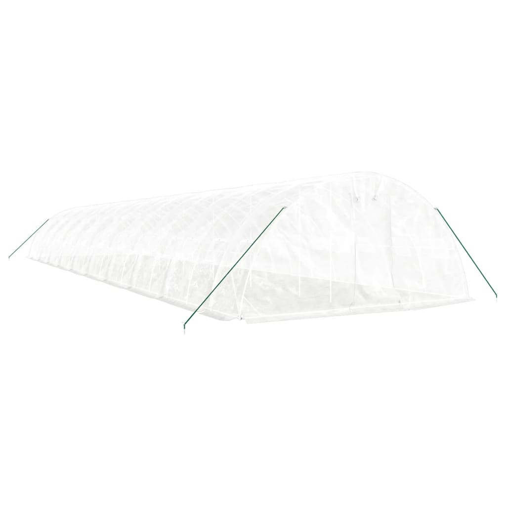 vidaXL Greenhouse with Steel Frame White 100 m² 20x5x2.3 m