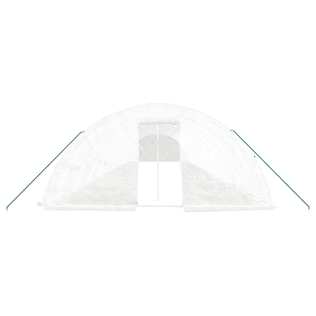 vidaXL Greenhouse with Steel Frame White 100 m² 20x5x2.3 m