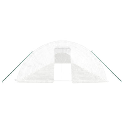 vidaXL Greenhouse with Steel Frame White 100 m² 20x5x2.3 m