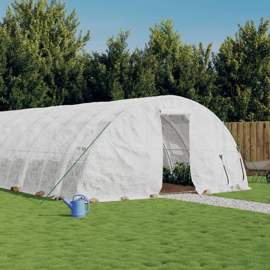 vidaXL Greenhouse with Steel Frame White 100 m² 20x5x2,3 m