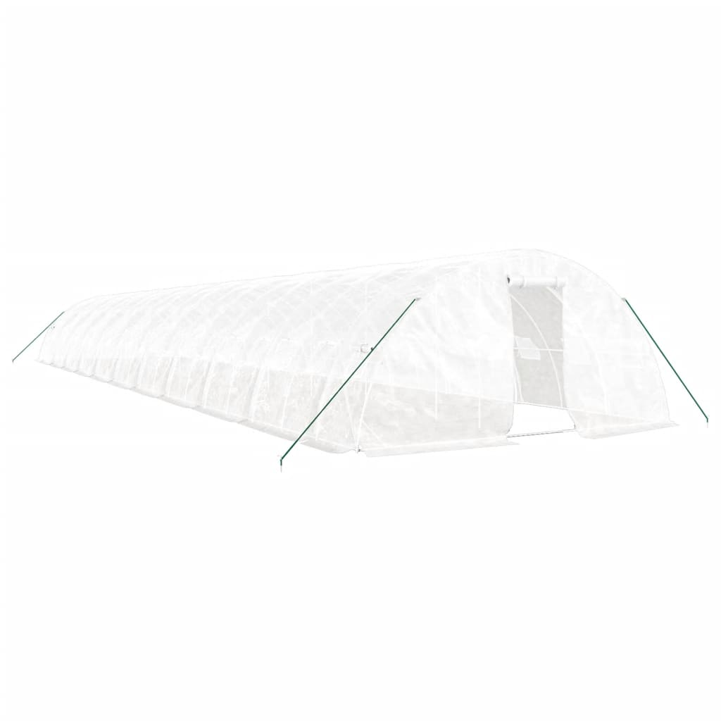 vidaXL Greenhouse with Steel Frame White 110 m² 22x5x2.3 m